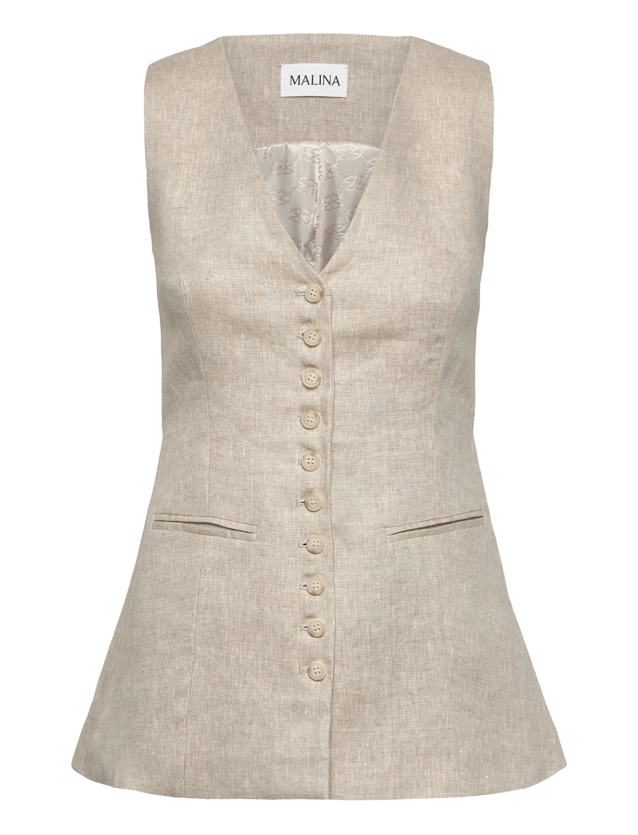 MALINA Cielo Linen Vest Cream - 44 - Damen