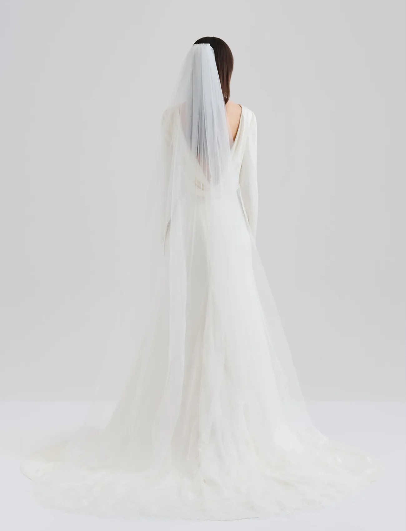 Malina Lace Trimmed Veil, One Size, White, Designere > Bridal Dresses, Dame