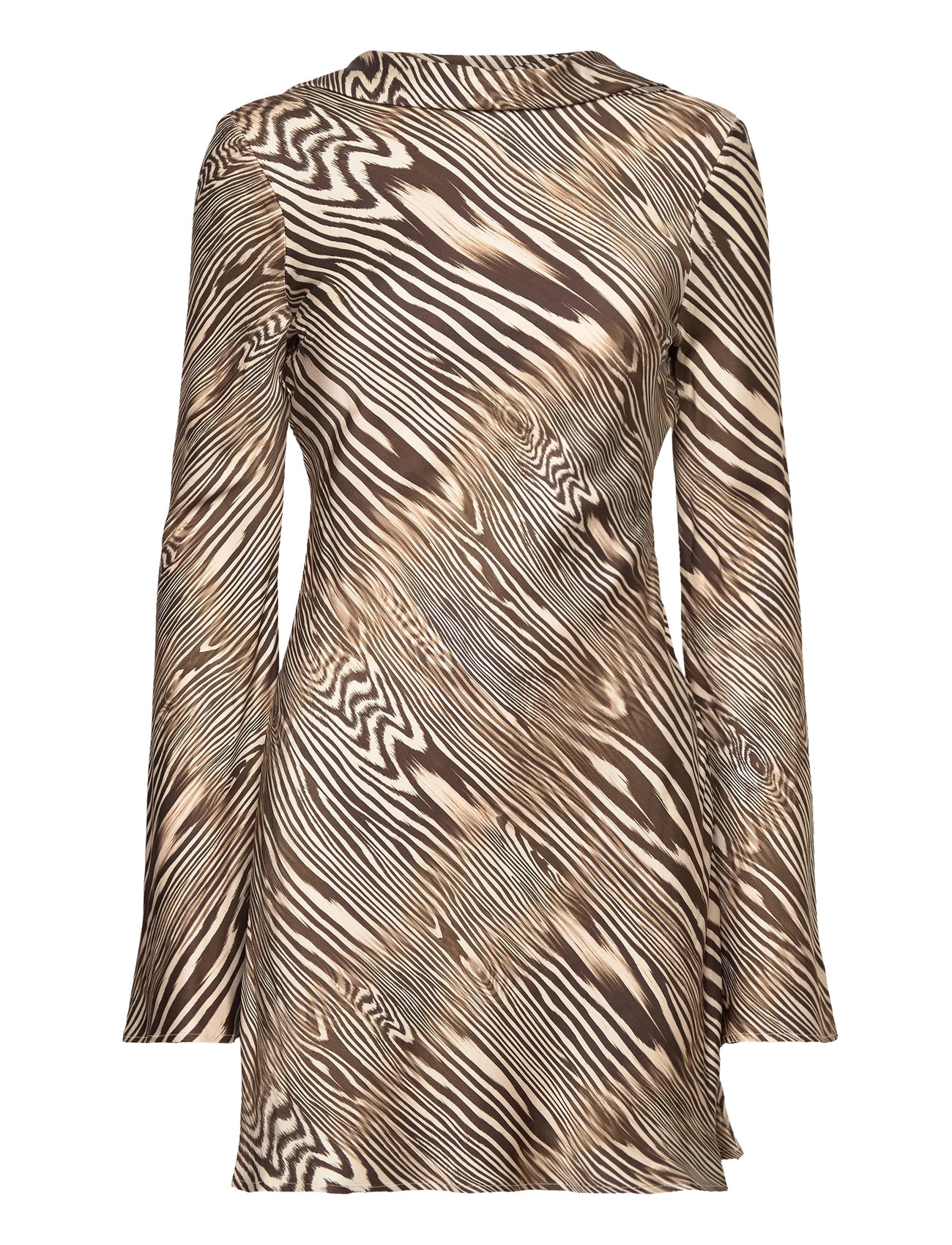 MALINA Cezanne Low Back Satin Mini Kleid Braun - 38 - Damen