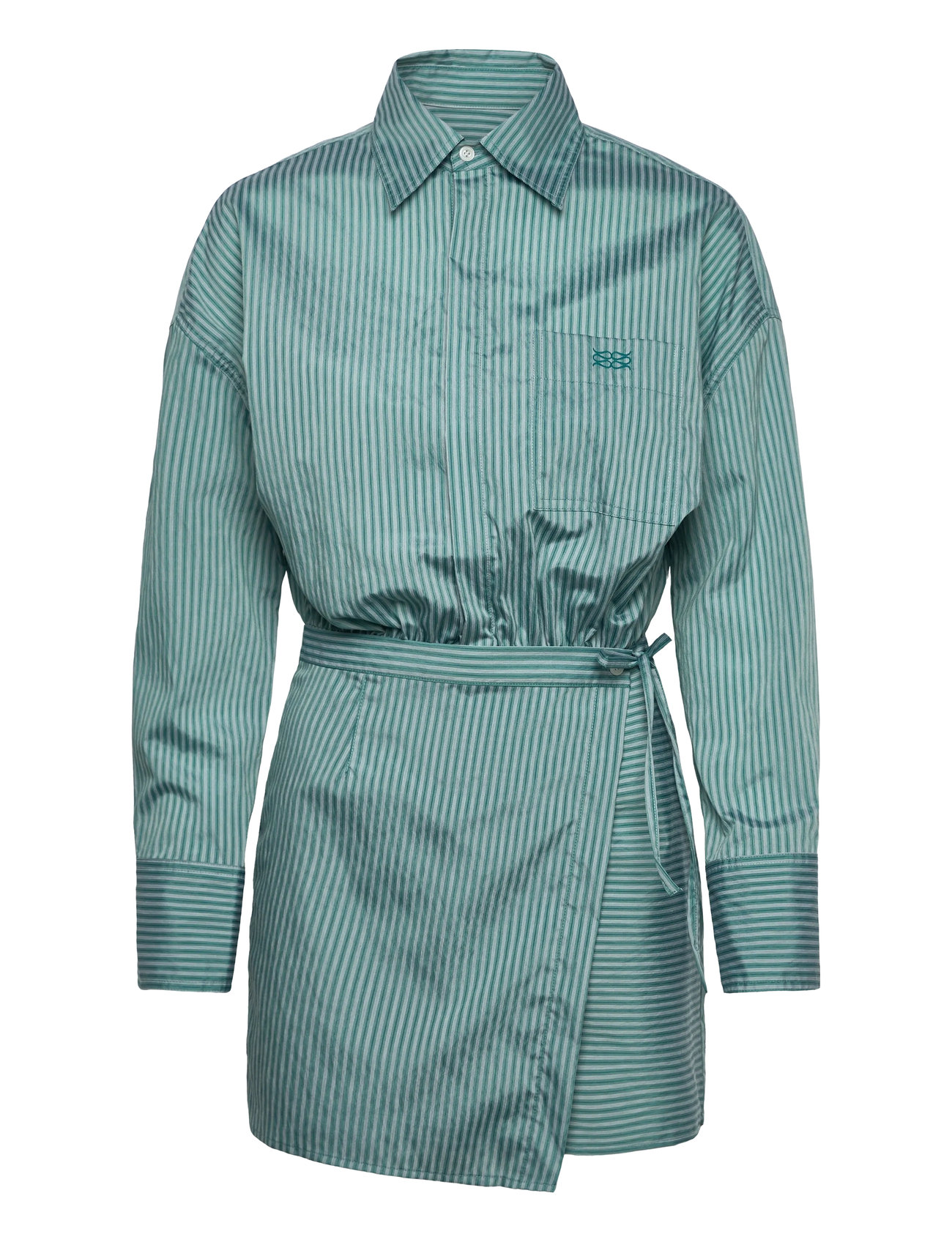 Portea Wrapped Shirt Dress Kort Kjole Blue Malina