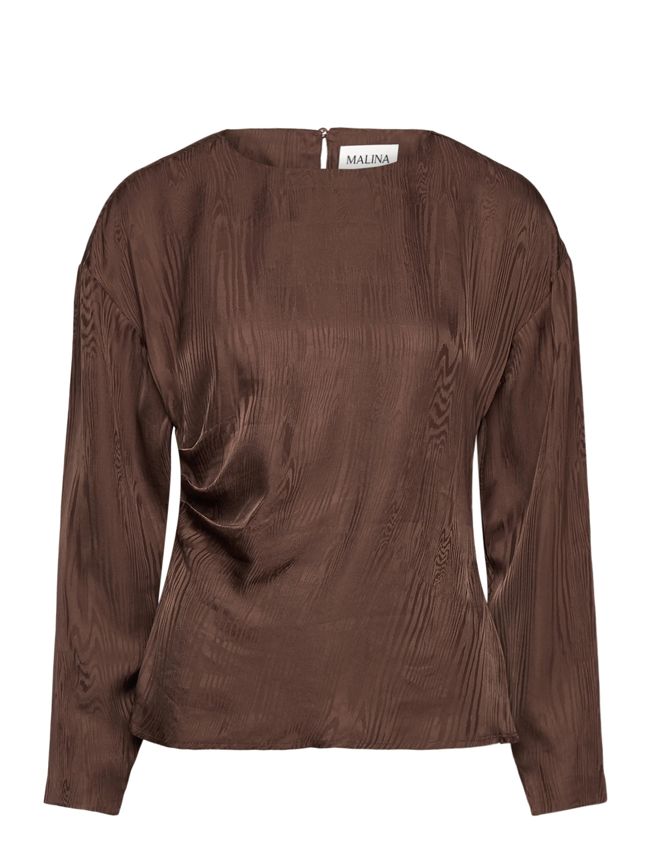 MALINA Rosalie Jacquard Weave Satin Bluse Braun - 42 - Damen