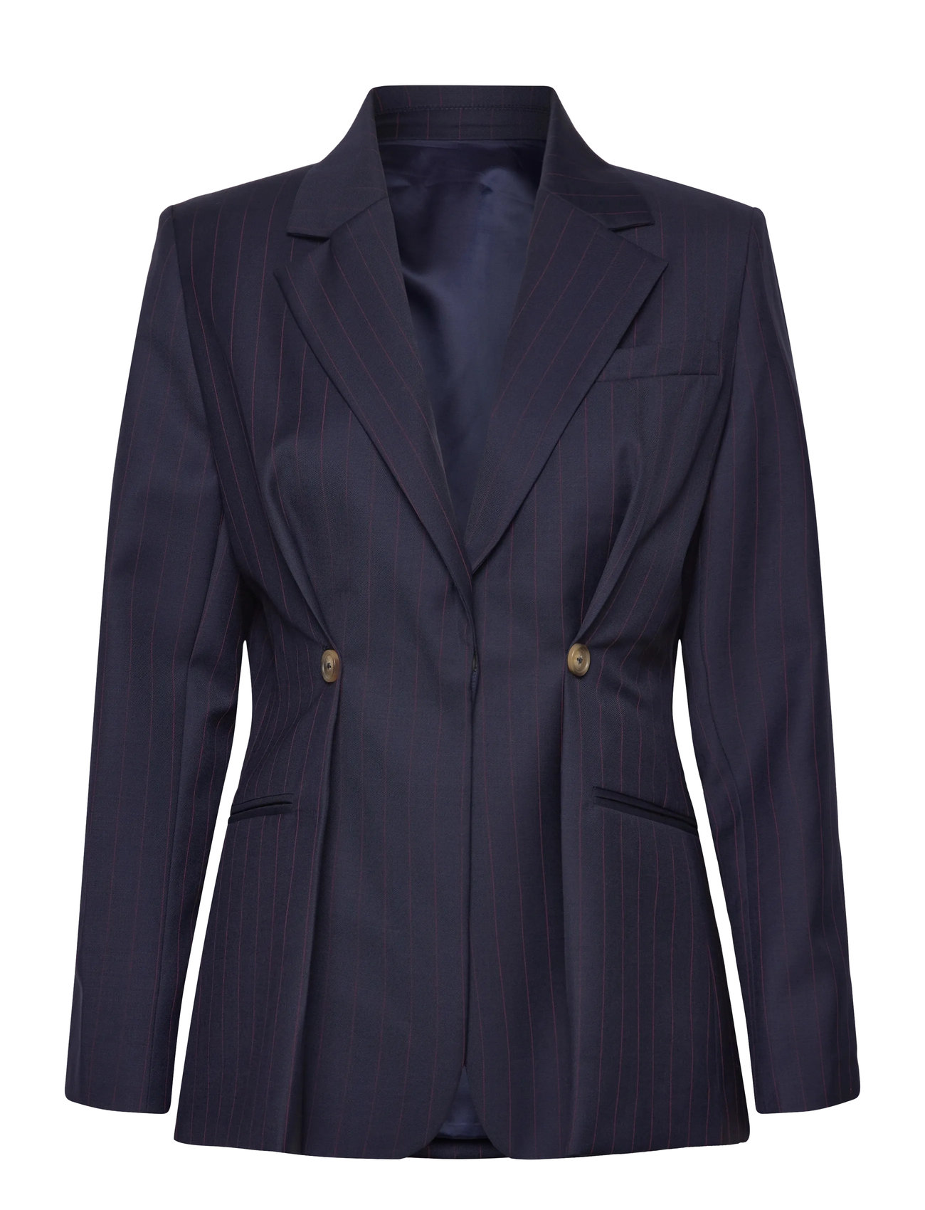 MALINA Illiana Fitted Button Detailed Wolle Blend Blazer Navy - 38 - Damen