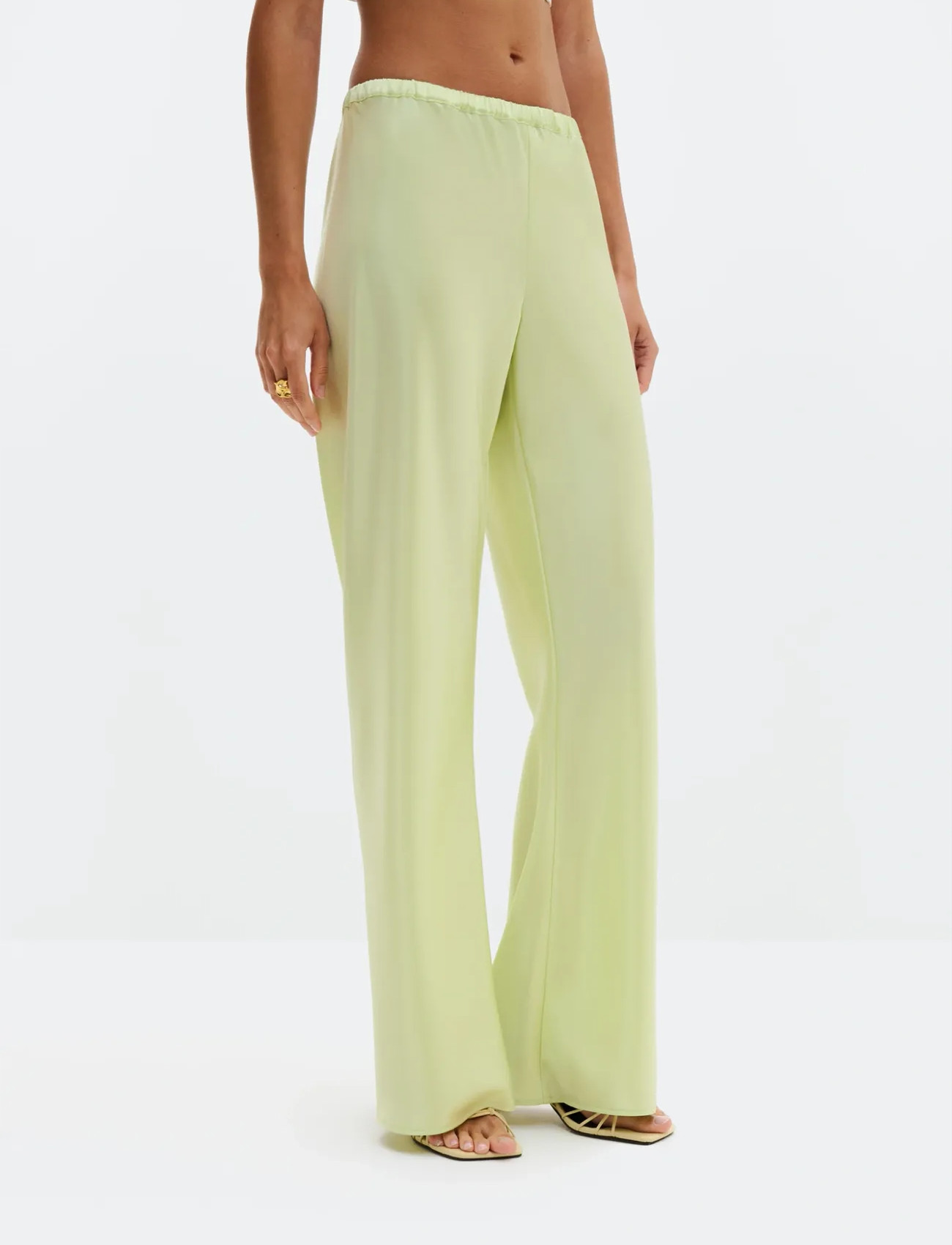 Malina Tina Bias Cut Satin Pants, 40, Green, Bukser > Lige Ben, Dame
