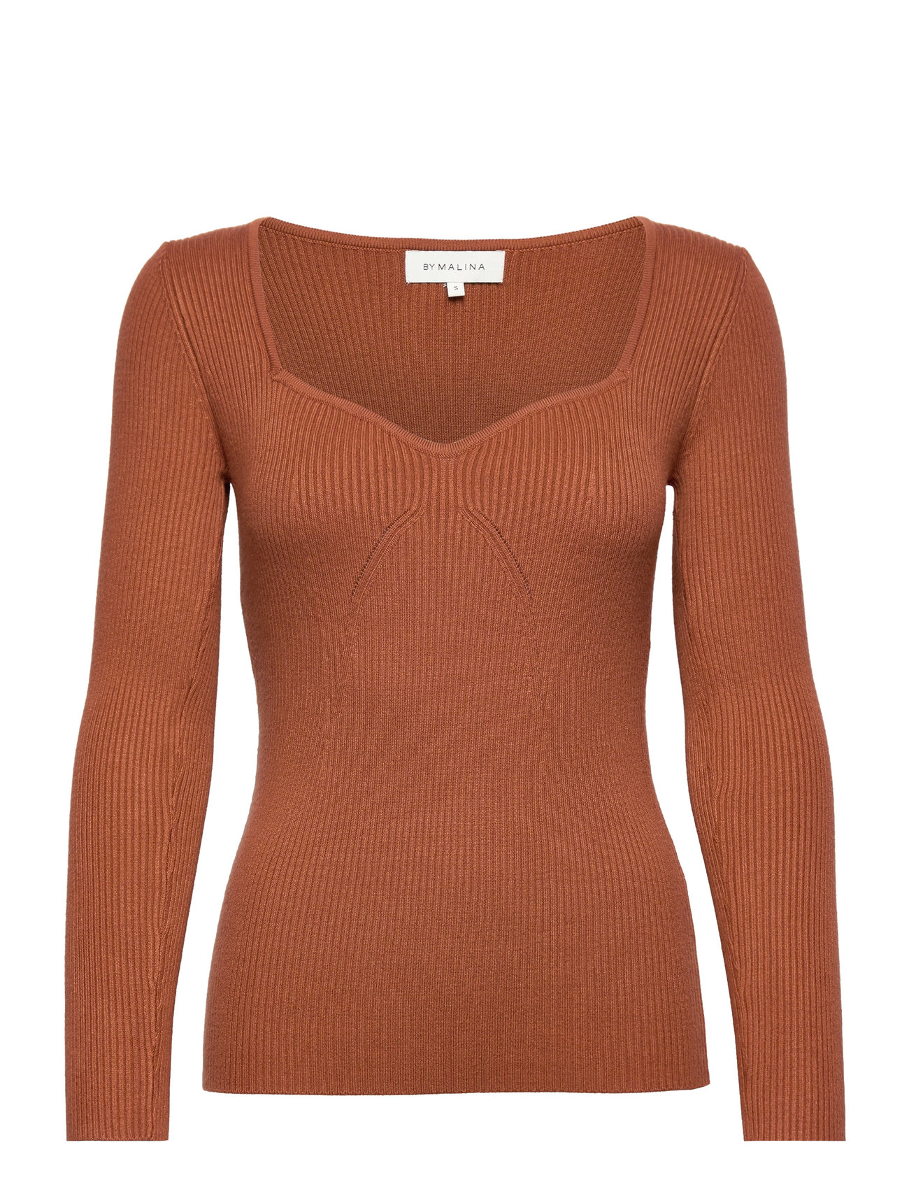 Tulip Ribbed Knitted Top Brown Malina