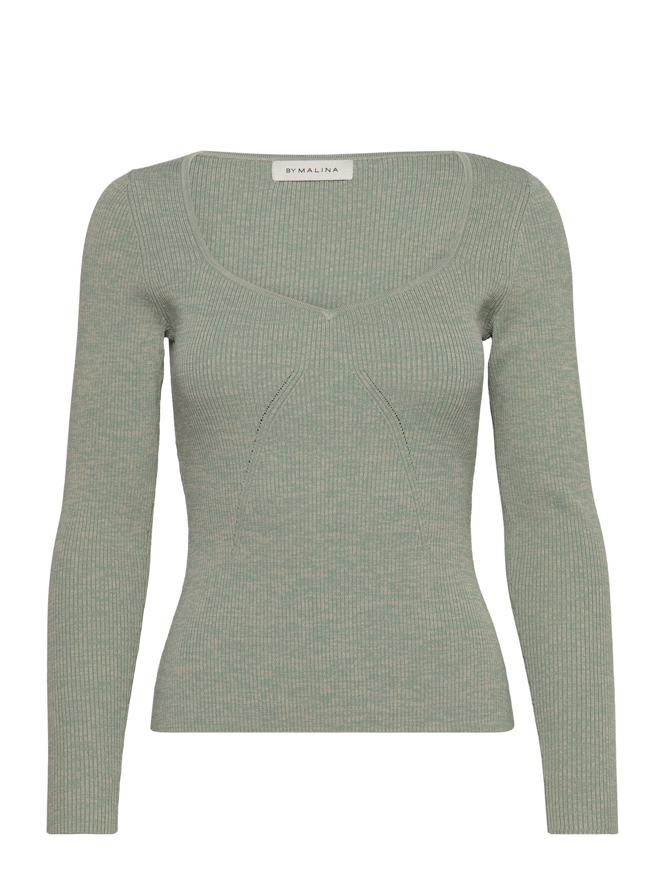 Tulip Ribbed Knitted Top Green Malina