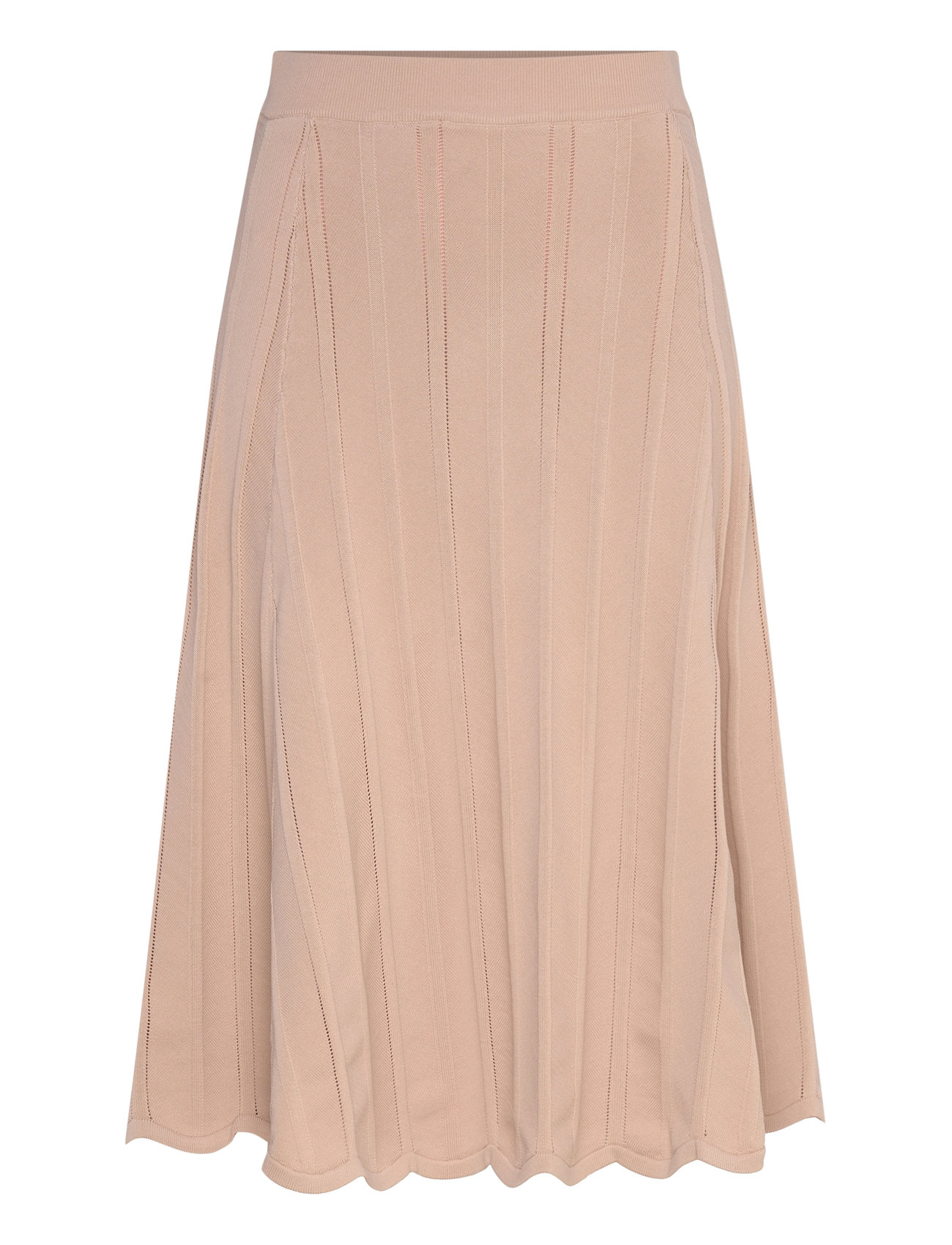 Anissa Ribbed Knit Midi Skirt Skirts Knee-length & Midi Skirts Beige Malina