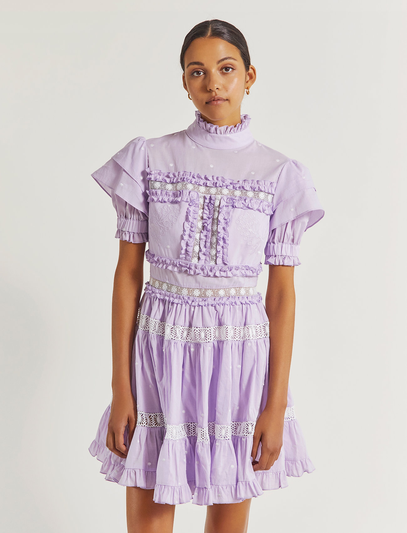 By Malina - Iro mini dress - sukienki koronkowe - lavender - 0