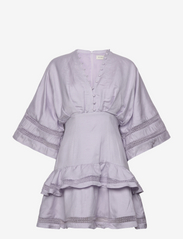 Embla linen frill mini dress