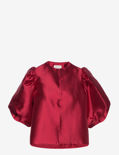 Cleo blouse - blouses met korte mouwen - berry red
