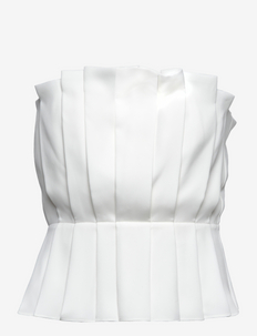 Luciana pleated off-the-shoulder top - blouses zonder mouwen - ivory