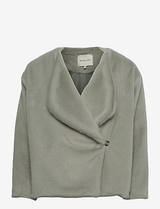 Zinna faux fur jacket - mākslīgā kažokāda - pale olive