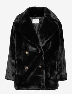 Halley faux fur jacket - fuskpäls - black