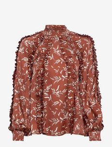 Aveline blouse - långärmade blusar - rust leaf