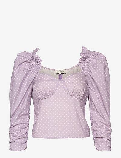 Rosie blouse - pitkähihaiset puserot - polka-dot lavender