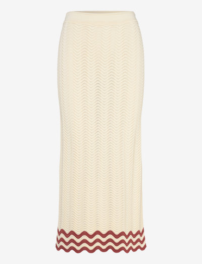 Saga knitted scallop midi skirt
