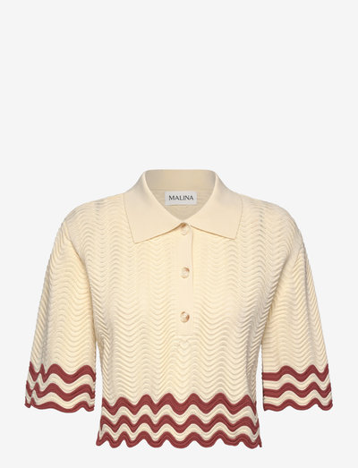 Josefin scallop knitted cropped top
