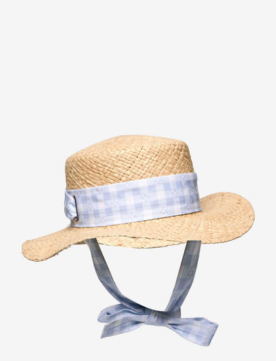 Odile straw hat - czapki i kapelusze - iconic print ocean blue