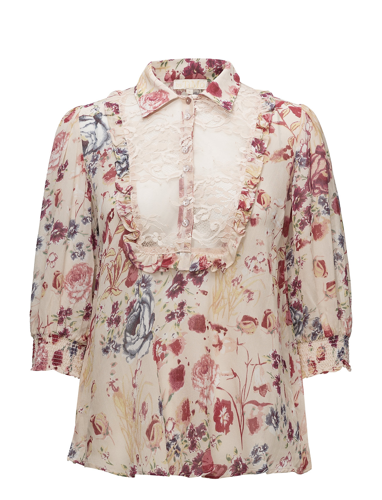 By Ti Mo Semi Couture Shirt Blouse Lange Mouwen Multipatroon By Ti by ti mo kopen in de aanbieding