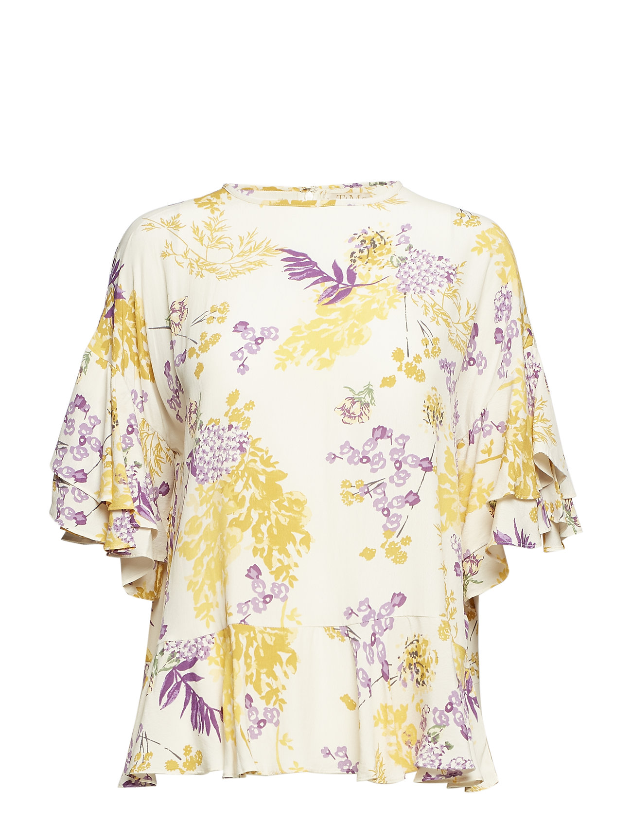 By Ti Mo Flared V Neck Blouse Korte Mouwen Geel By Ti by ti mo kopen in de aanbieding