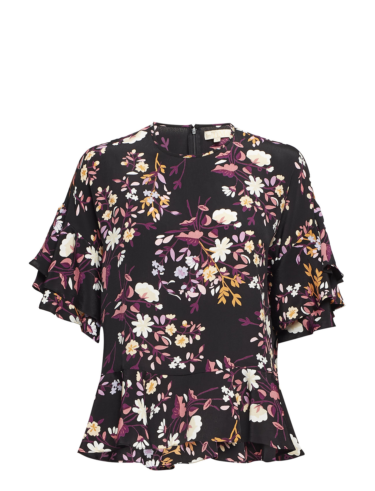 By Ti Mo Flared V Neck Blouse Korte Mouwen Zwart By Ti by ti mo kopen in de aanbieding