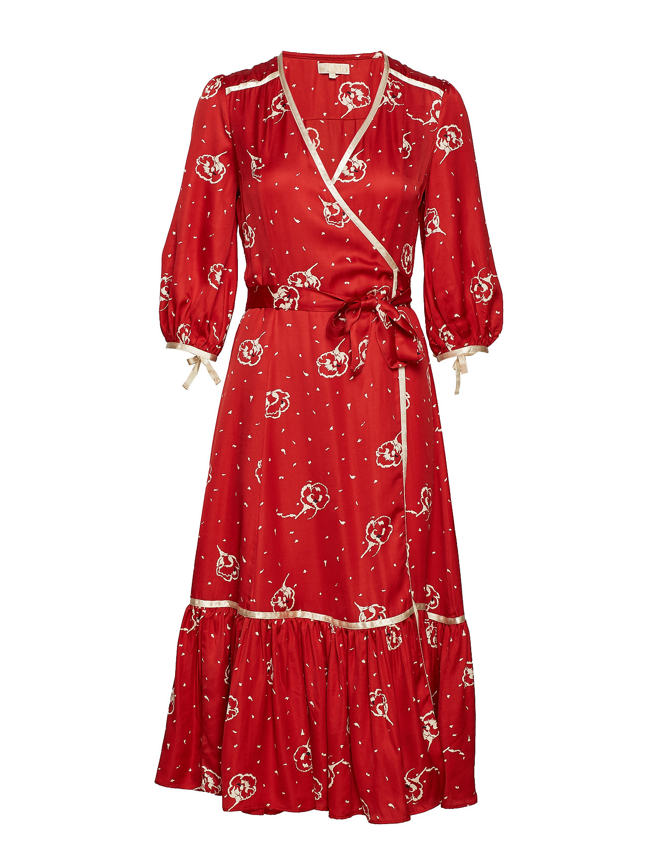 By Ti Mo Contrast Wrap Dress Jurk Knielengte Rood By Ti by ti mo kopen in de aanbieding By Ti Mo Contrast Wrap Dress Jurk Knielengte Rood By Ti by ti mo kopen in de aanbieding