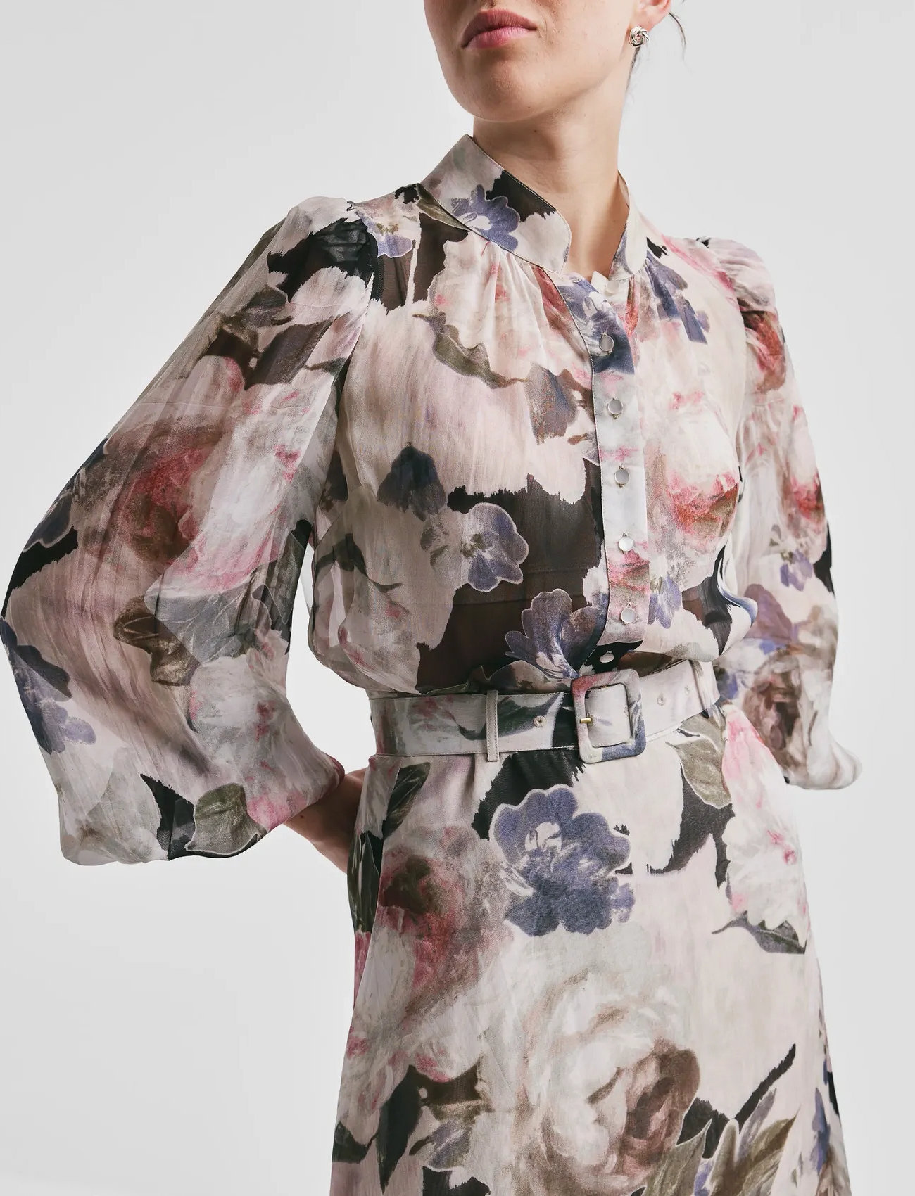 by Ti Mo Organza Blouse, XS, Cream, Blouses - Long-sleeved, Dame
