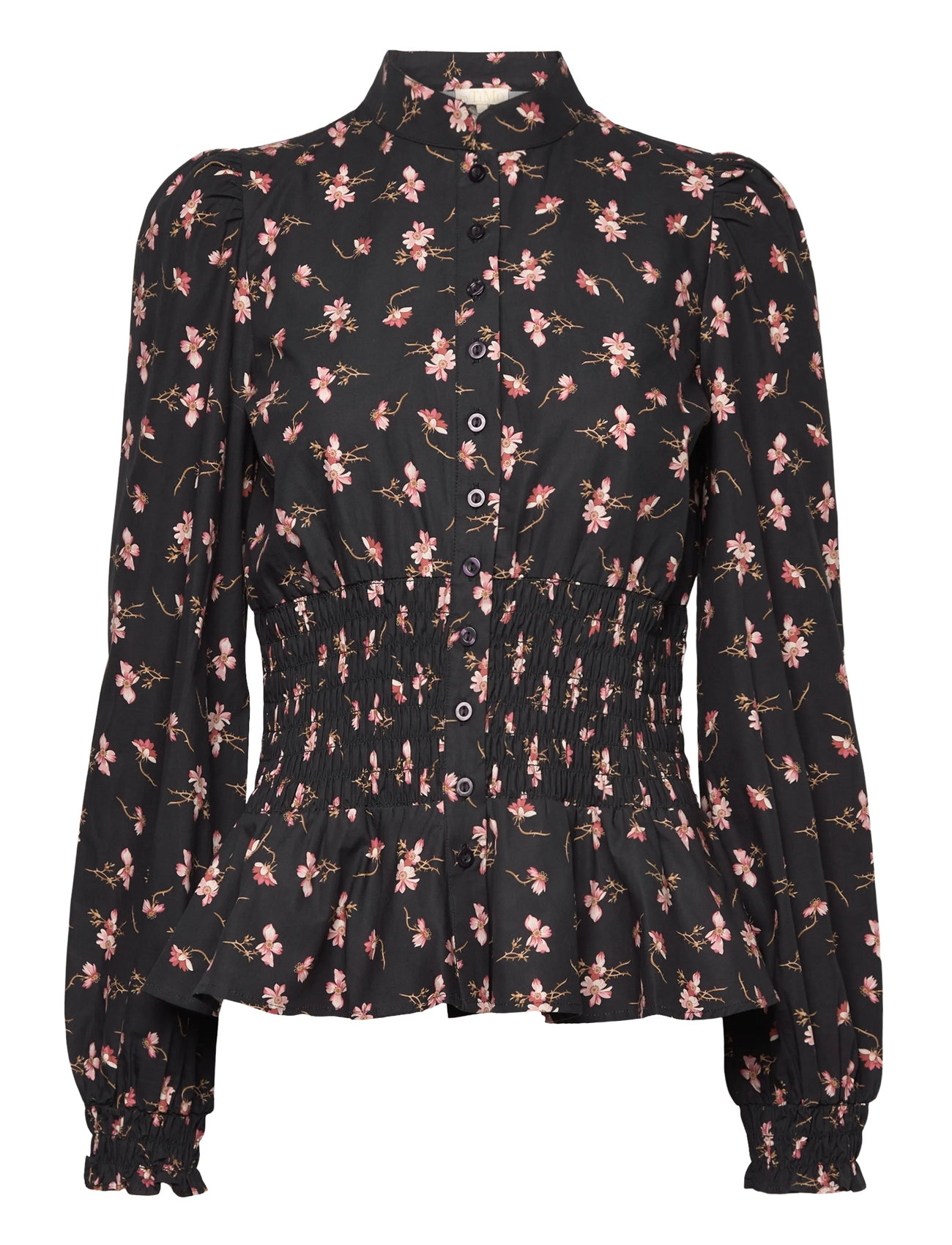 BY TI MO Poplin Smocking Bluse Schwarz - S - Damen