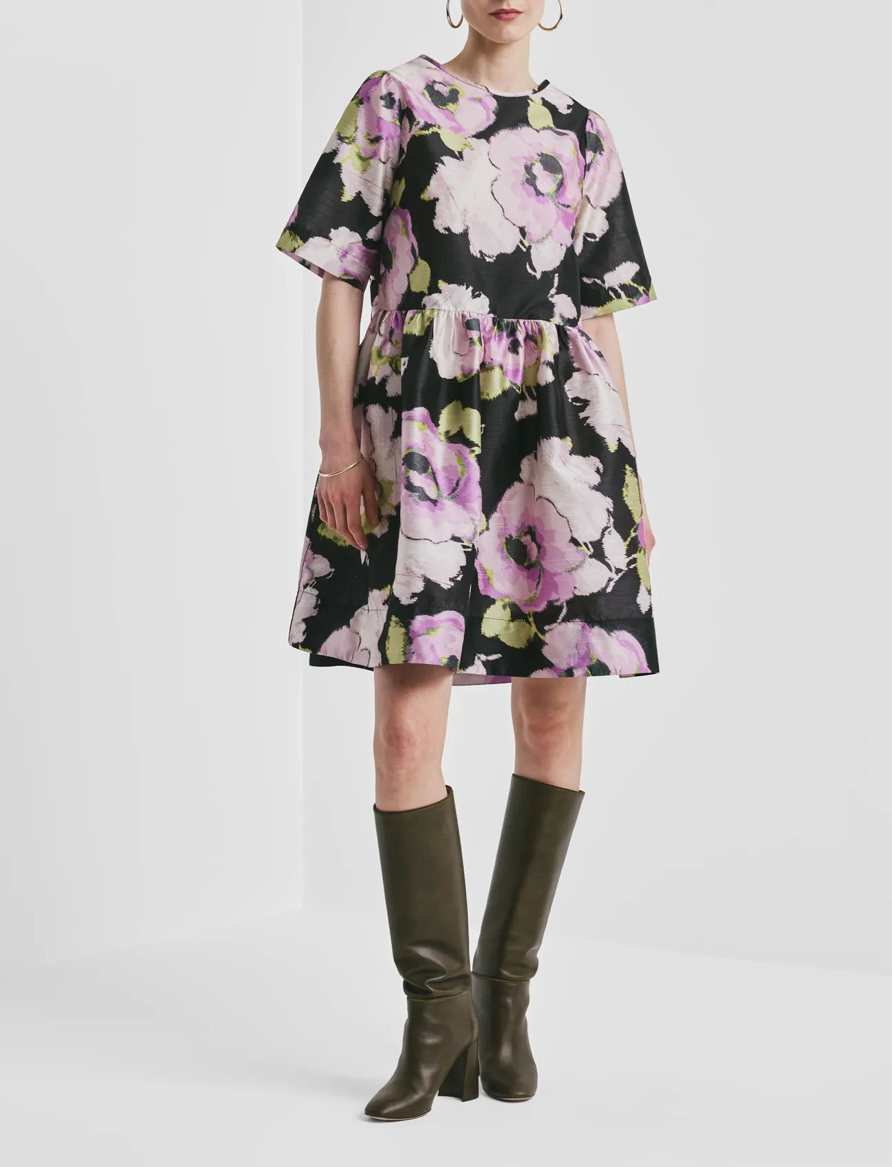 by Ti Mo Taffeta Shift Dress, XS, Multi/patterned, Designere > Korte Kjoler, Dame