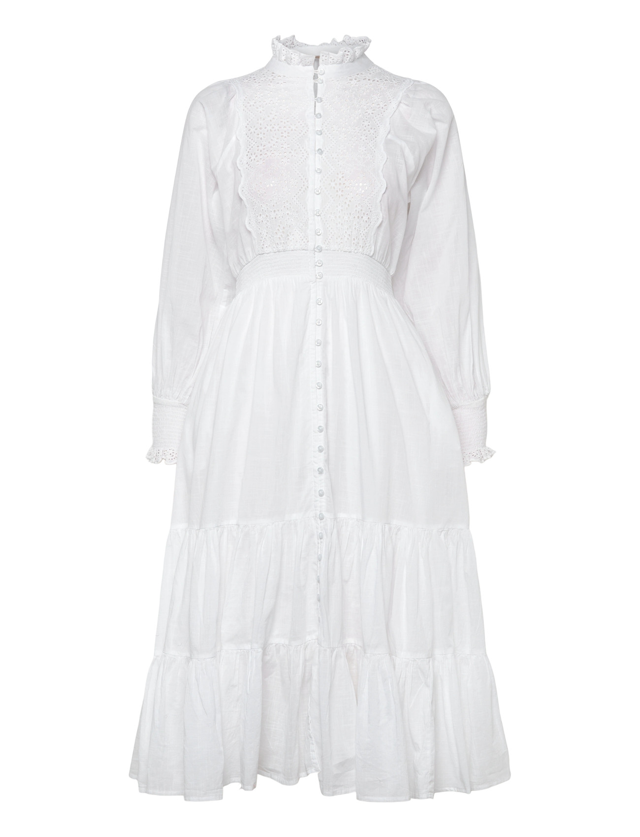 by Ti Mo Cotton Slub Midi Dress, XL, White, Kjoler > Knælange Og Midi, Dame