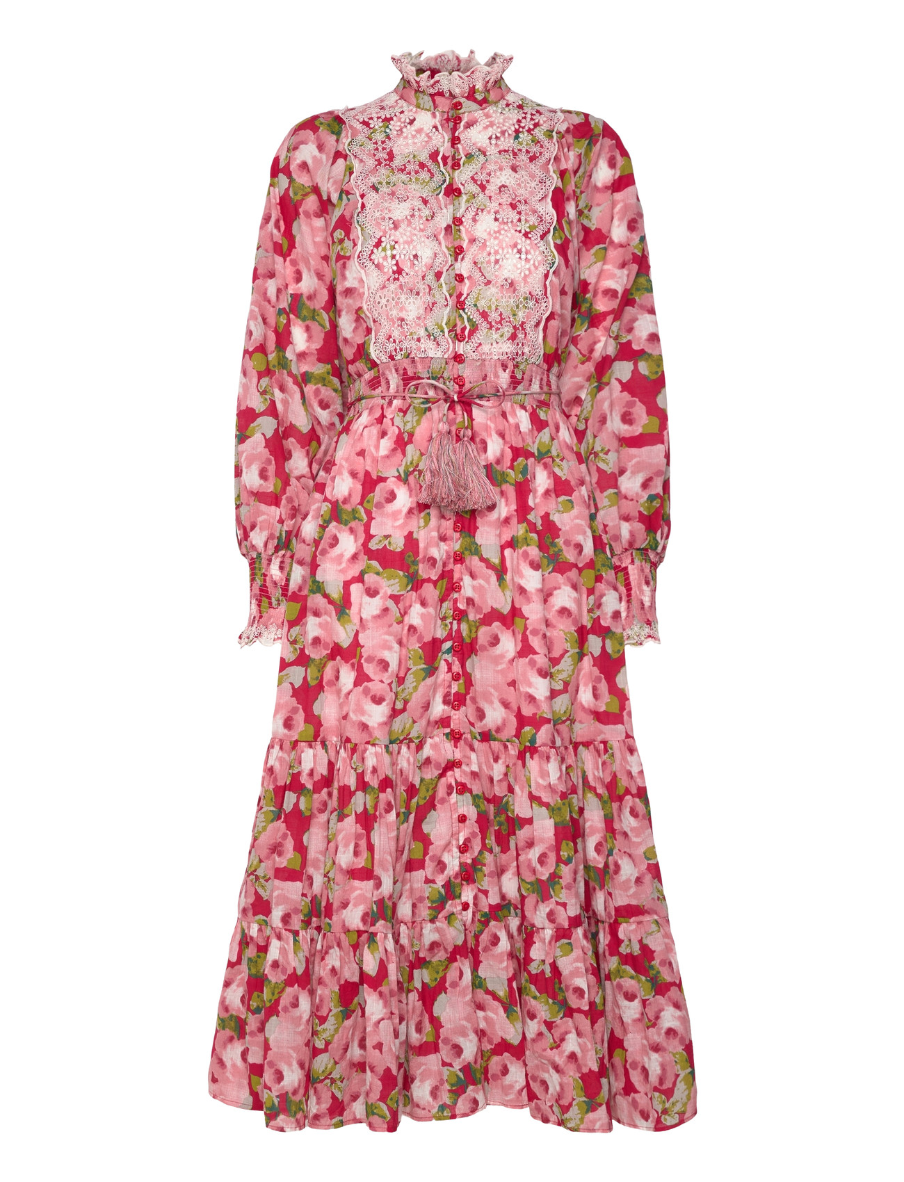 by Ti Mo Cotton Slub Midi Dress, XS, Red, Kjoler > Knælange Og Midi, Dame