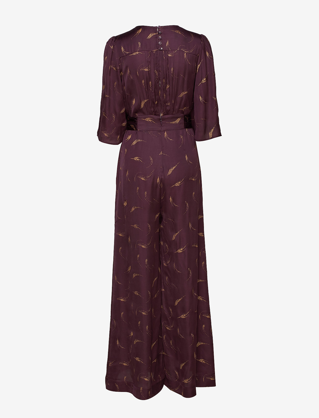 jumpsuit with feathers