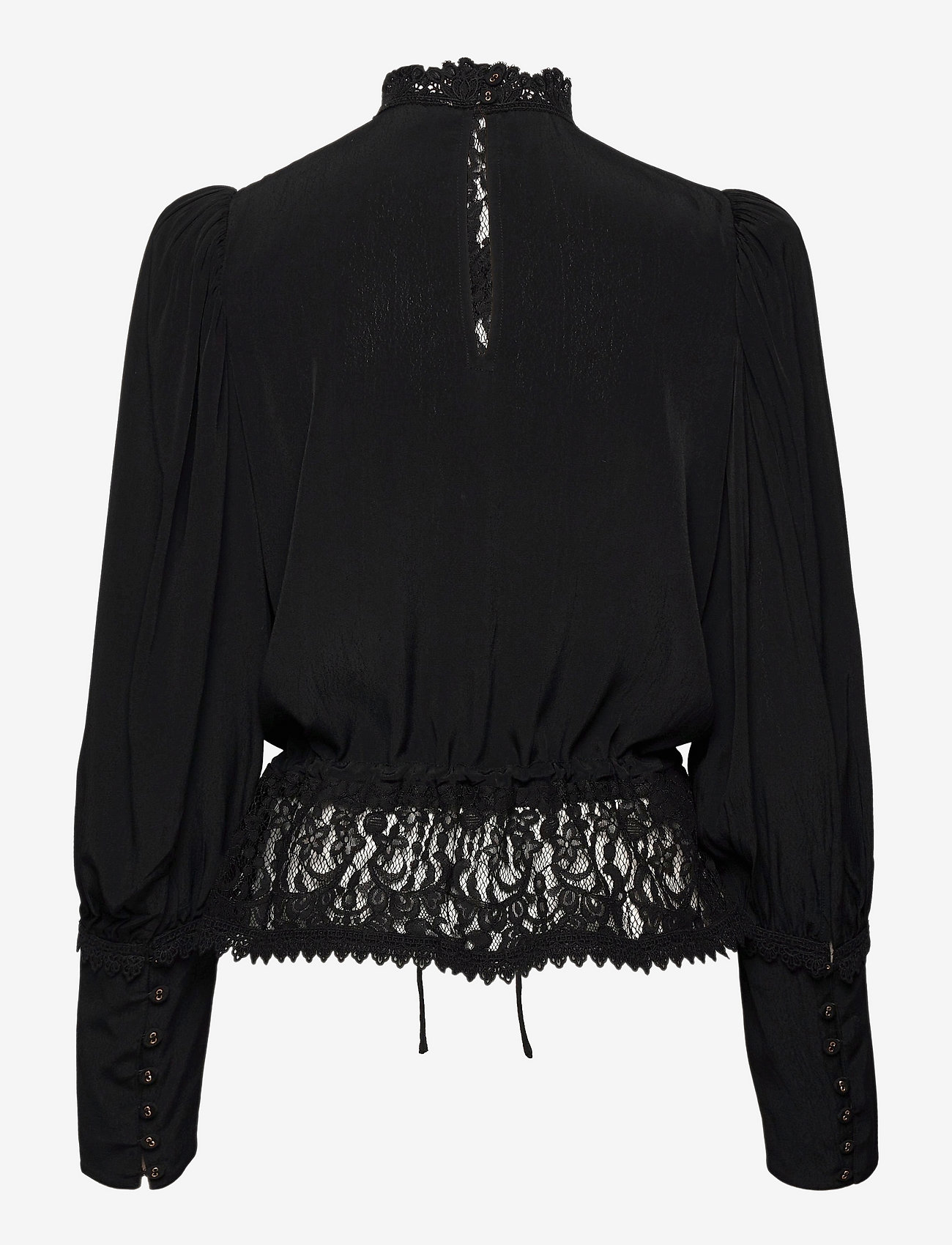 long sleeve lace blouse black