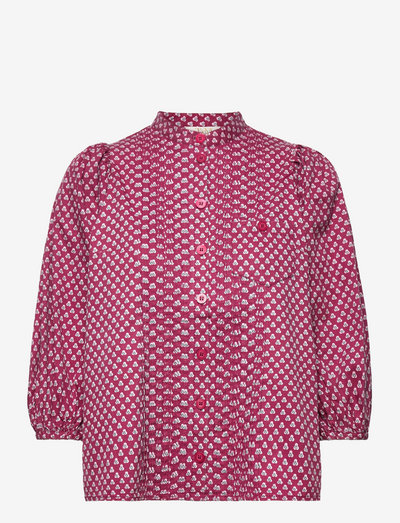 Structured Cotton Shirt - bluzki z krótkim rękawem - floral dots