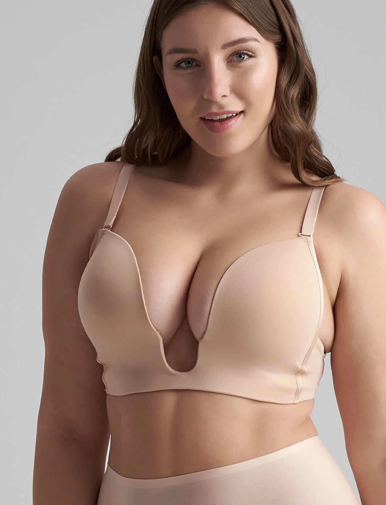 Bye Bra Ultra Plunge Bra, L, Beige, Bh'Er & Toppe > Plunge-Bh'Er, Dame