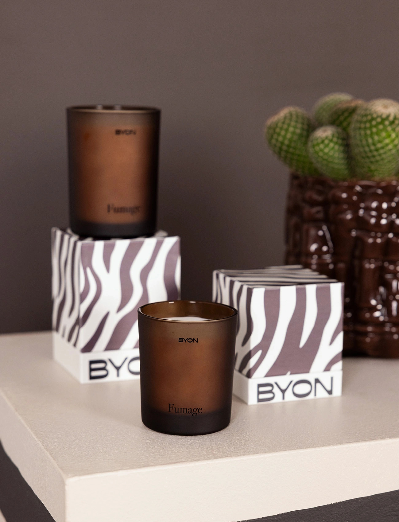 Byon Scented Candle Fumage, One Size, Brown, Stearinlys > Bloklys, Unisex