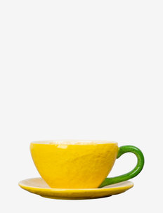 Cup and plate Lemon - tējas krūzes - yellow