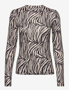 Regina Crew neck blouse - blouses met lange mouwen - zebra print