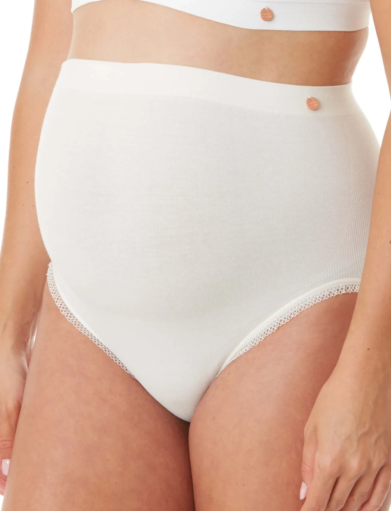 Cache Coeur Maternity Panties Organic, S, White, Trusser > Trusser Med Høj Talje, Dame