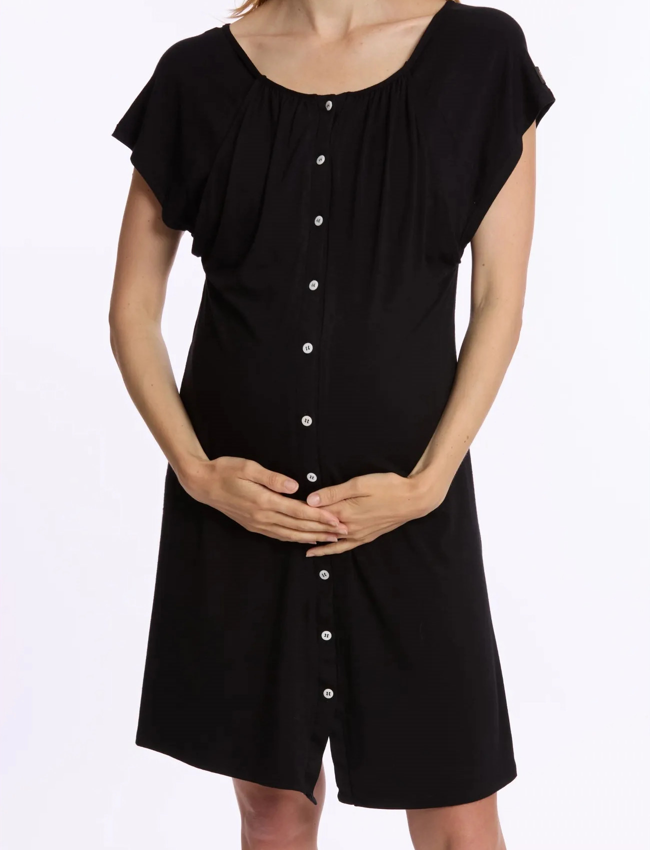 Cache Coeur Maternity And Nursing Nightdress Louna, S Regular, Black, Baby Og Graviditet > Pregnancy Products, Børn