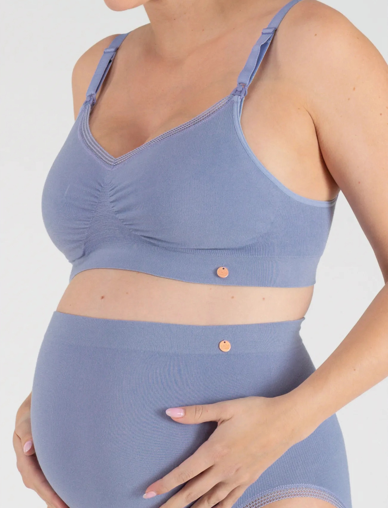 Cache Coeur Maternity And Nursing Bra Organic, S, Blue, Bh'Er Og Toppe > Barsels-Bh'Er, Dame