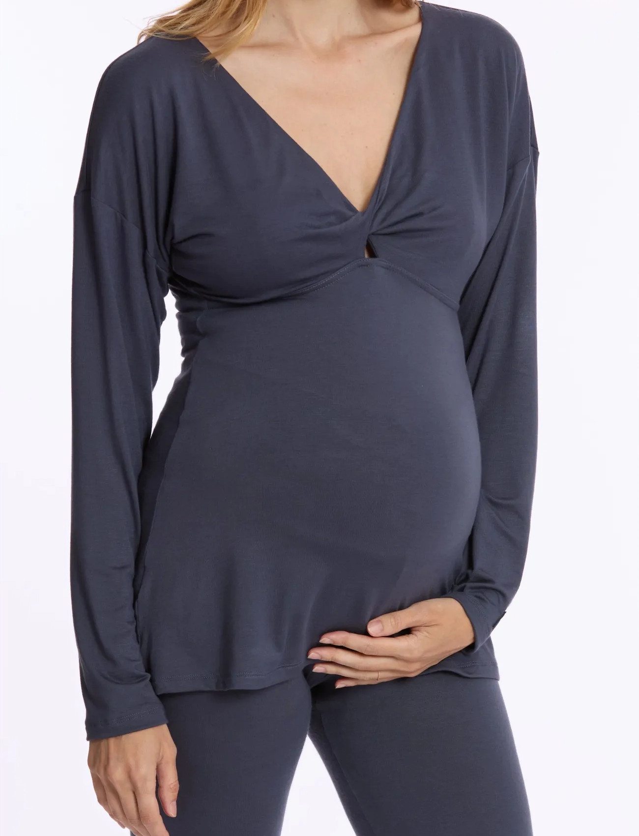 Cache Coeur Maternity And Nursing Long Sleeves T-Shirt Louna, S, Navy, T-Shirts & Toppe > Langærmede, Dame