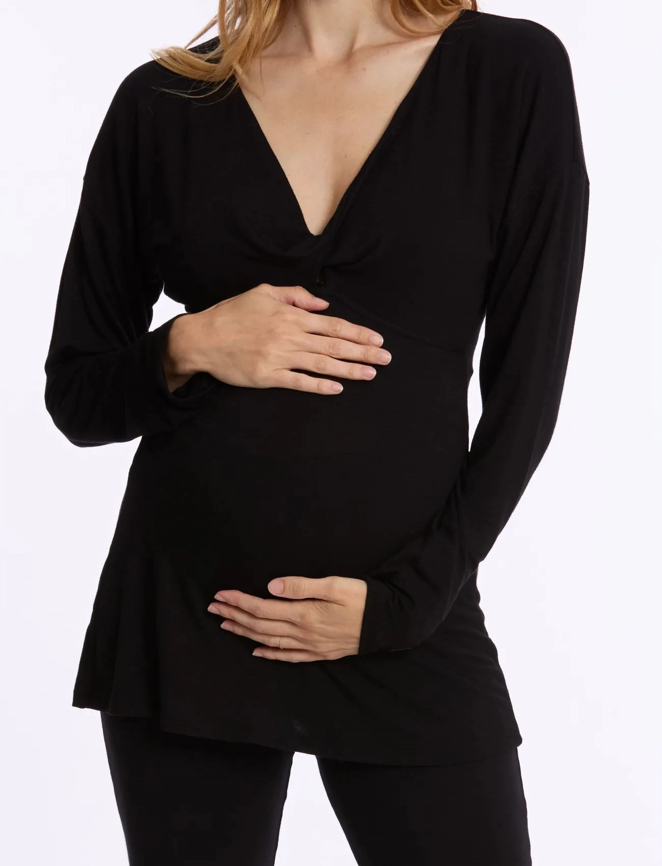 Cache Coeur Maternity And Nursing Long Sleeves T-Shirt Louna, S, Black, Baby Og Graviditet > Pregnancy Products, Børn