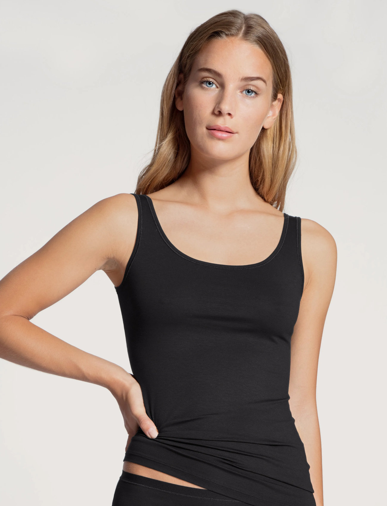 Calida Natural Comfort Tank Top, L, Black, T-Shirts & Toppe > Uden Ærmer, Dame