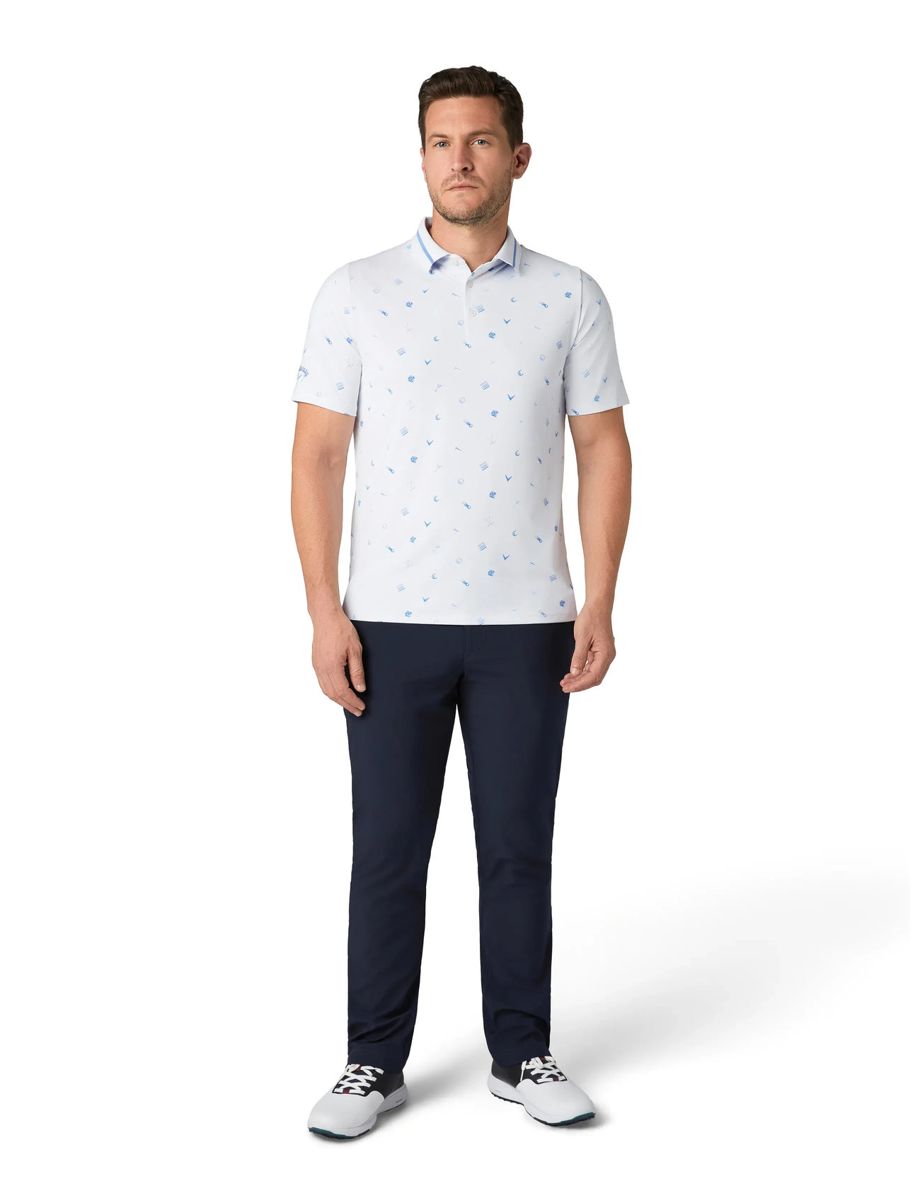 Callaway Memento Print Polo, XXL, White, Sport Polos > Sport Short-sleeved Polos, Herre