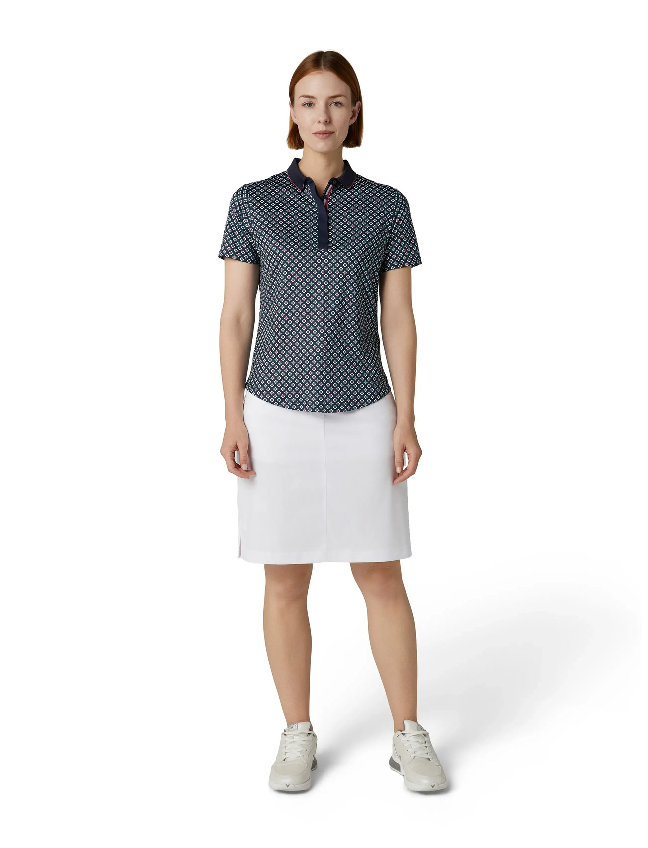 Callaway Mini Geo Floral Polo, S, Navy, Sports Overdele & T-shirts > Sport Polos, Dame