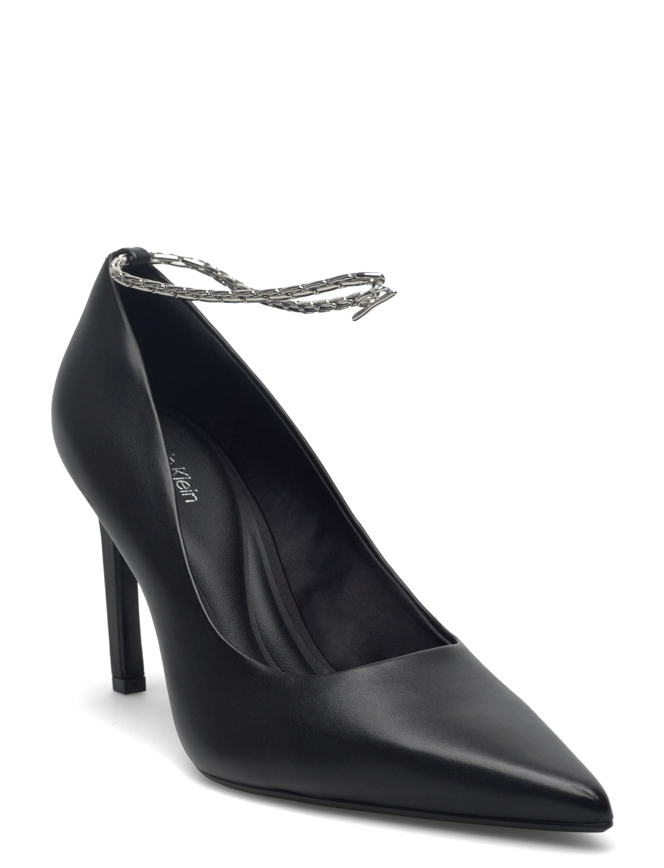 CALVIN KLEIN Ess Stiletto Hdw Chain Lth 90 Schwarz - 39 - Damen