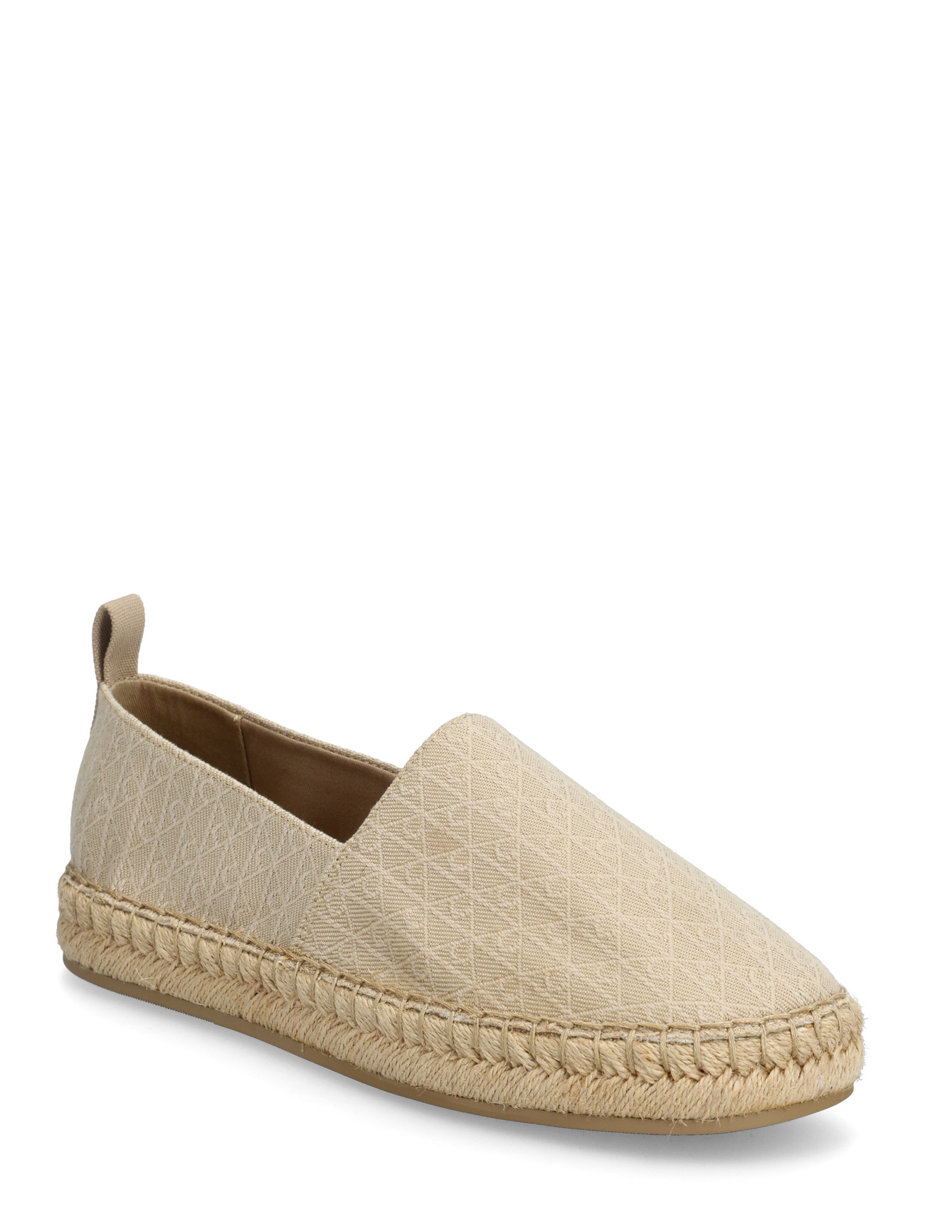 Calvin Klein Oblique Espadrille Aop, 36, Beige, Espadriller > Flade Espadriller, Dame