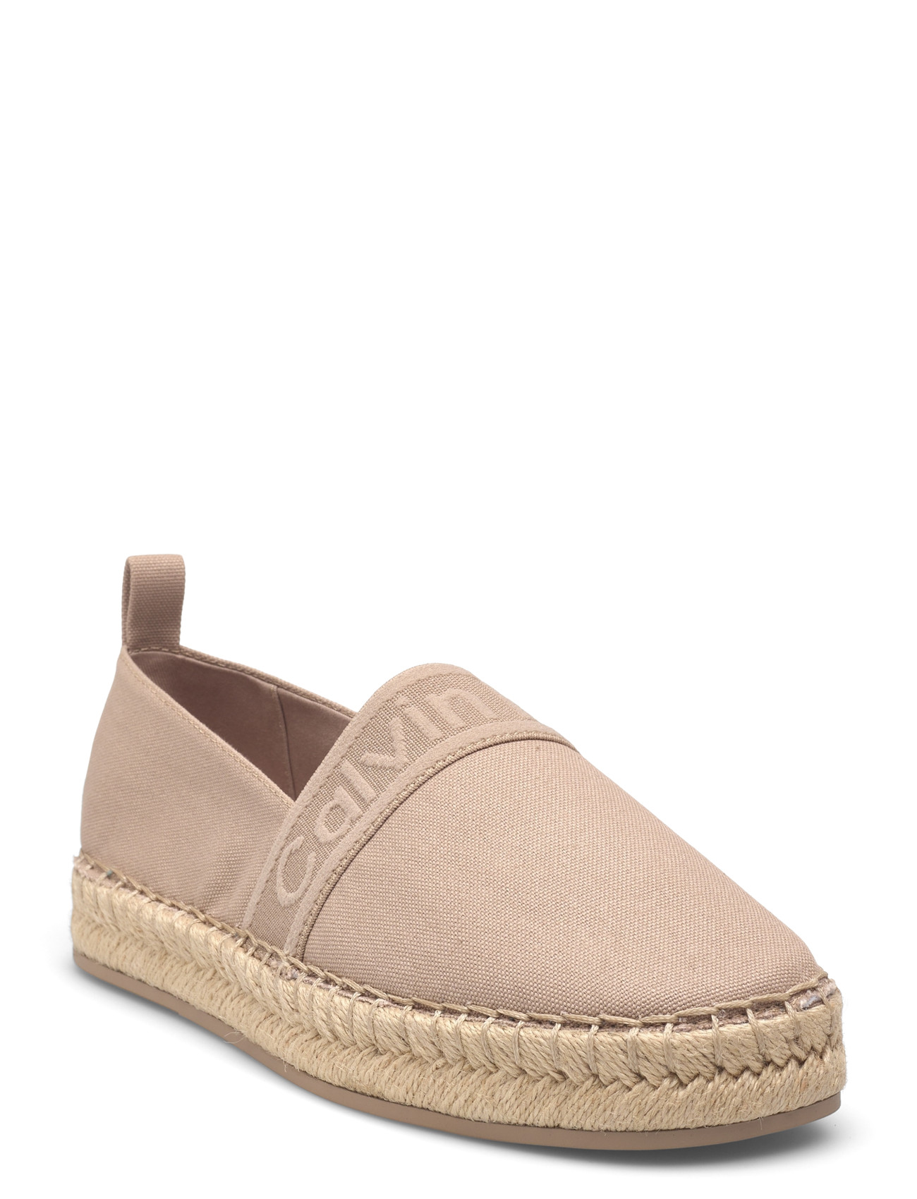 Calvin Klein Oblique Espadrille Webbing, 37, Beige, Espadriller > Flade Espadriller, Dame