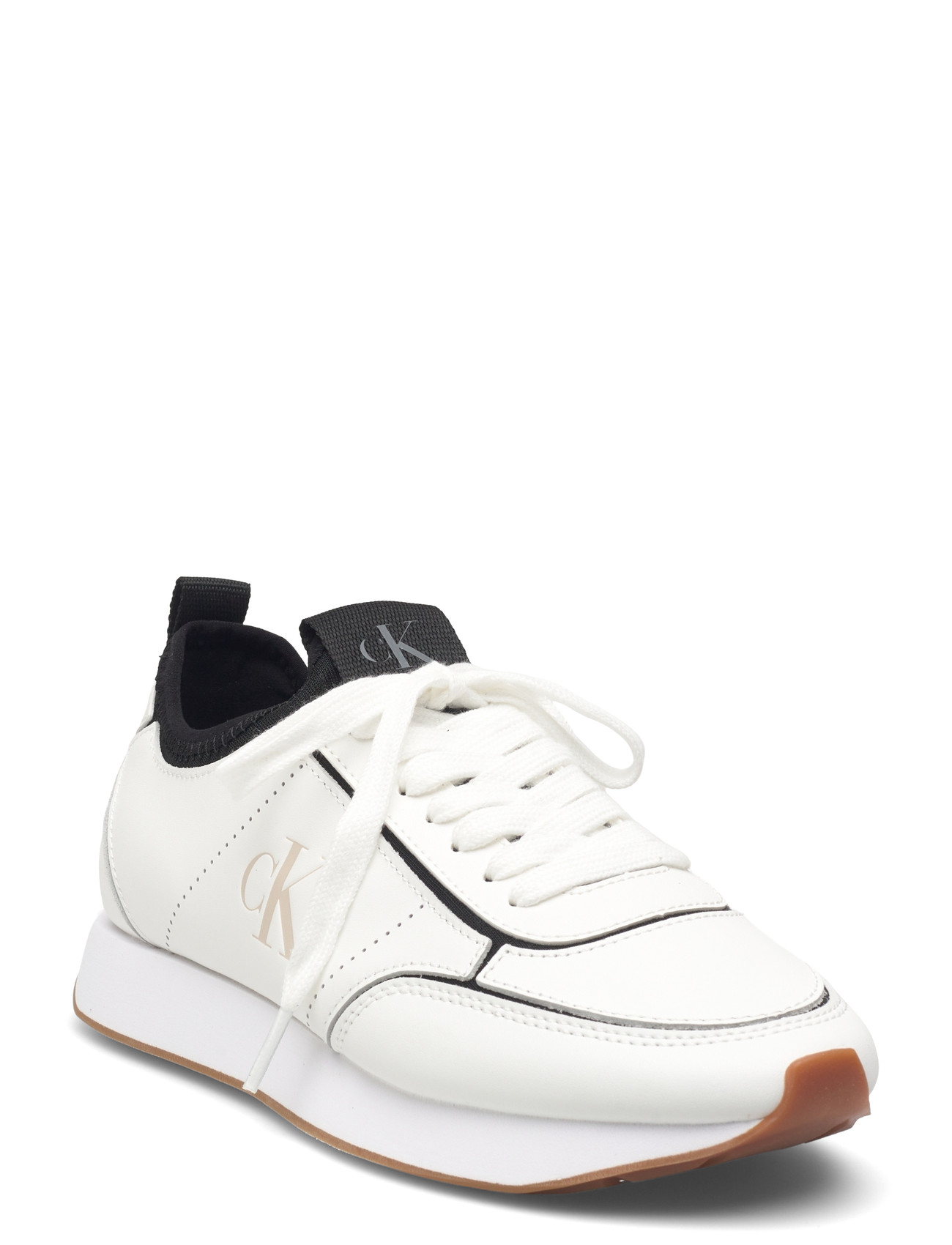 CALVIN KLEIN Retro Runnr Socke Patch Lth Weiß - 39 - Damen