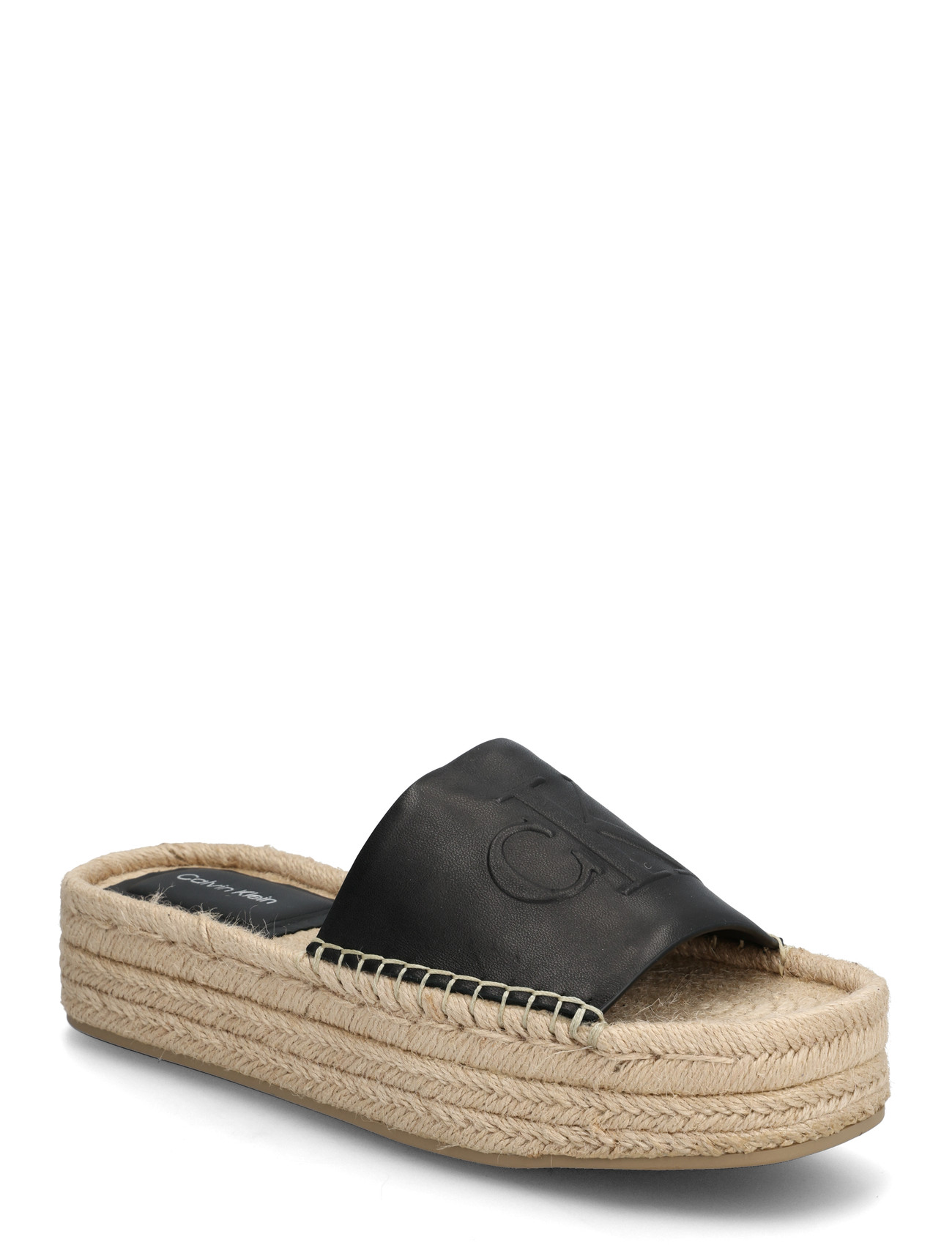 Calvin Klein Flatf Espa Mule Lth Mg, 36, Black, Mules & Slip-Ins > Flade Mules, Dame